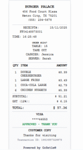 Read more about the article Fast Food Receipt Format: How to Create Fast Food Receipts Online (Free PDF/PNG Generator)