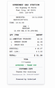 Read more about the article Gas Station Receipt Format: How to Create Fuel Receipts Online (Free PDF Generator)