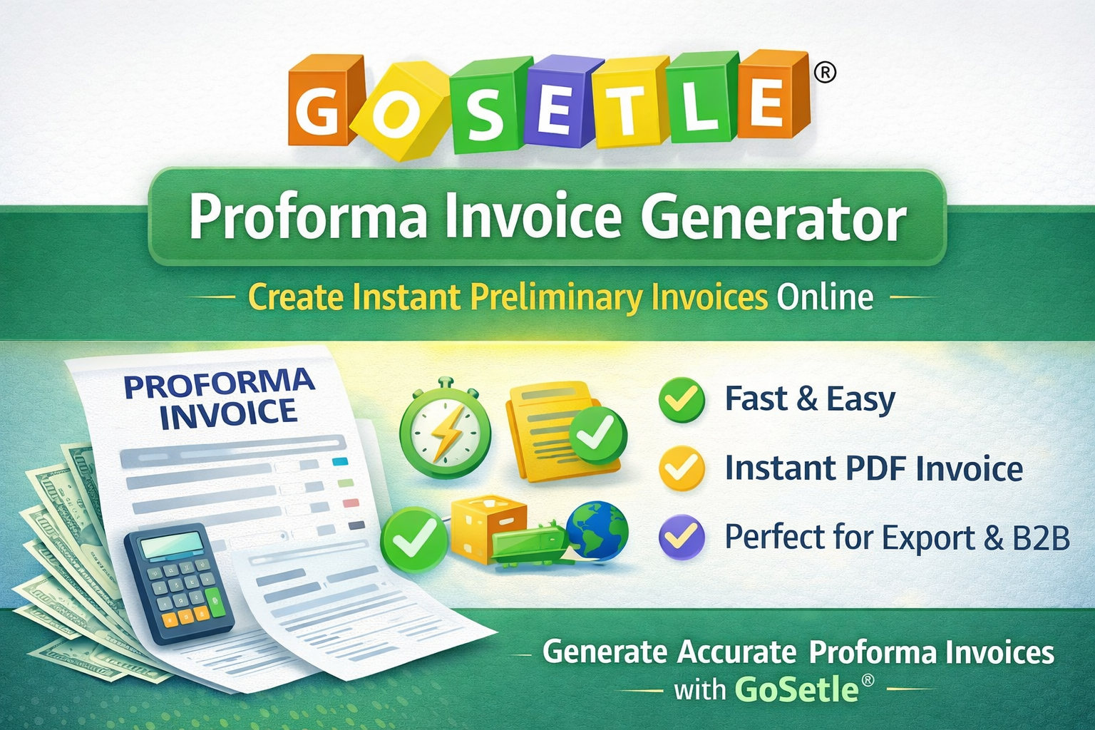 Read more about the article Proforma Invoice Generator – Meaning, Format, Example & Online | GoSetle®